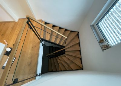 Hochfelden : escalier métal et bois design industriel réalisé par notre équipe