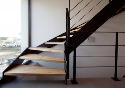 Double escalier industriel sur mesure à Ribeauvillé.